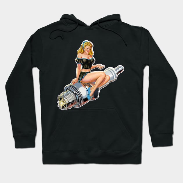 Sexy Pin Up Girl Hoodie by  The best hard hat stickers 